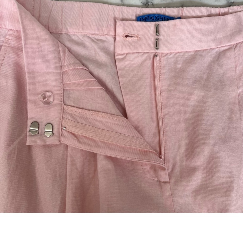 NWT J.McLaughlin Amal Linen-Blend Wide Leg Pant Pink Size 8 - Picture 6 of 6